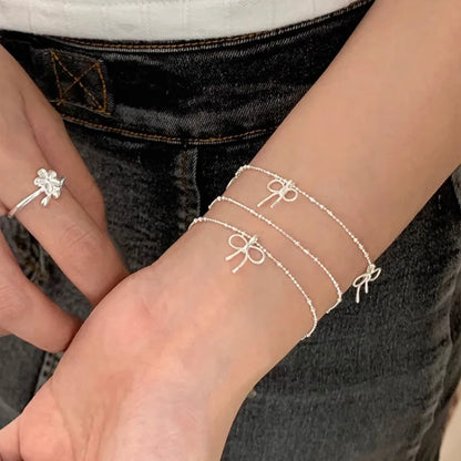 Esterlina Bracelete de Zircônia Coração Amor para Mulheres, Laço Estrelas, Corrente de Osso de Cobra, Joias de Presente
