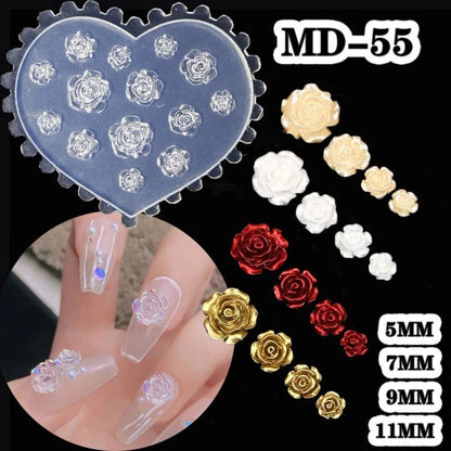 Kit de 5 Peças: Moldes Acrílicos 3D de Borboletas e Flores para Decoração de Unhas, Padrões Kawaii, Design 3D em Molde de Silicone Reutilizável, Ferramenta DIY para Manicure.
