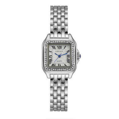 Relógio Feminino UTHAI, Marca de Luxo Leve, Relógio de Quartzo com Pulseira de Aço Inoxidável, Relógio de Moda para Mulheres, Relógio de Pulso de Negócios para Senhoras.