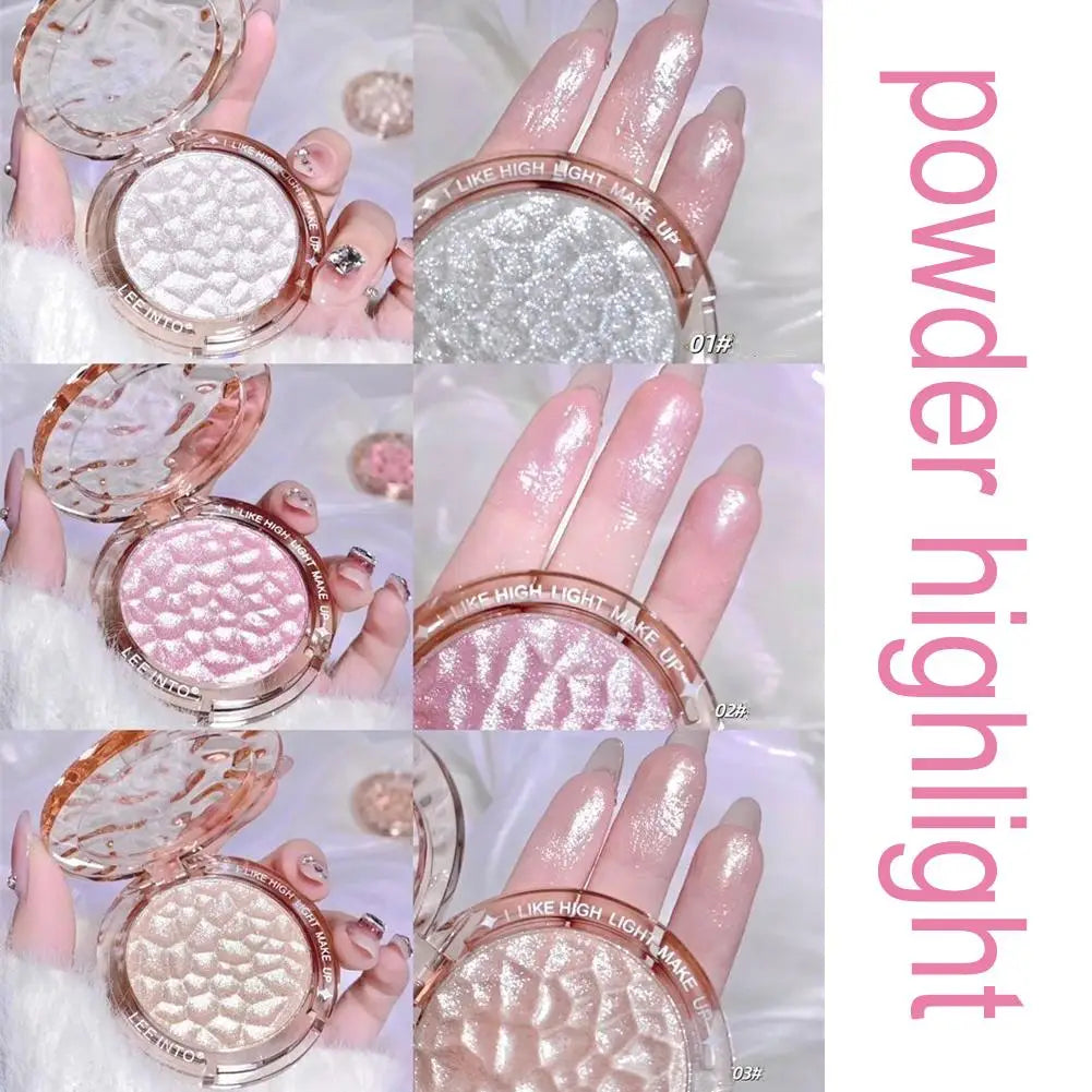 Pó Iluminador de Alta Brilho Glitter Diamante para Maquiagem Feminina, Iluminador Glitter, Cosméticos Coreanos para Rosto e Corpo