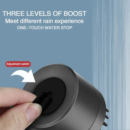 Cabeça de Chuveiro com Filtro de Alta Pressão - Spray Ajustável em 3 Modos com Escova de Massagem, Chuveiro de Chuva, Acessórios para Banheiro