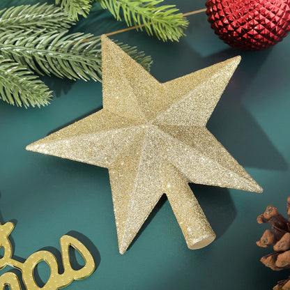 1 Peça de Estrela Dourada de 20CM para Topo de Árvore de Natal com Glitter - Decoração Festiva