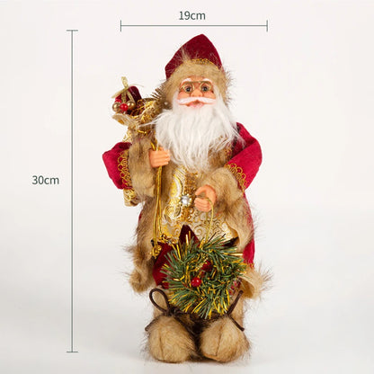Decorações de Natal: Bonecos de Papai Noel Rosa em Pé, Estátuas de Natal, Enfeites para Decoração de Feriado, Ornamentos para Decoração de Janela.