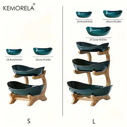 Prato de Frutas 2/3 Camadas para Casa, Sala de Estar, Prato de Plástico para Lanches, Cesta Criativa e Moderna para Frutas Secas, Prato para Doces, Suporte para Bolo, Tigela para Salada