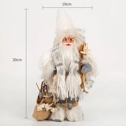Decorações de Natal: Bonecos de Papai Noel Rosa em Pé, Estátuas de Natal, Enfeites para Decoração de Feriado, Ornamentos para Decoração de Janela.