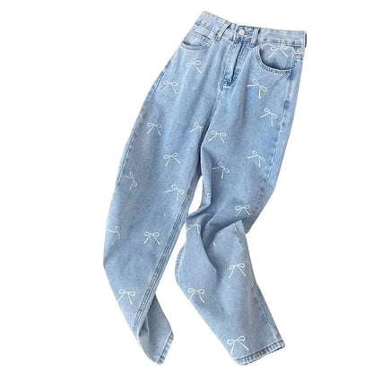 Jeans de Cintura Alta Modeladora para Mulheres, Nova Chegada de Verão, Calças Retas Longas com Design Fashion e Estilo Doce e Apimentado