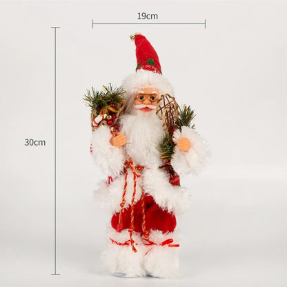 Decorações de Natal: Bonecos de Papai Noel Rosa em Pé, Estátuas de Natal, Enfeites para Decoração de Feriado, Ornamentos para Decoração de Janela.