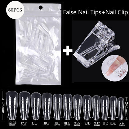 Conjunto de Ferramentas para Manicure com Tips de Unhas Falsas para Extensão, Ponta Acrílica, Unhas Falsas de Gel UV, Moldes para Construção Rápida, Tips de Cobertura Completa e Escultura.