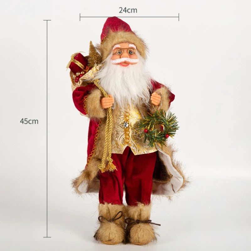 Decorações de Natal: Bonecos de Papai Noel Rosa em Pé, Estátuas de Natal, Enfeites para Decoração de Feriado, Ornamentos para Decoração de Janela.