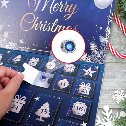 Calendário de Advento de Joias 2024 para Meninas Adolescentes, Contagem Regressiva de Natal de 24 Dias - Charms, Colares, Anéis, Pulseiras DIY