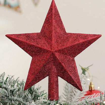 1 Peça de Estrela Dourada de 20CM para Topo de Árvore de Natal com Glitter - Decoração Festiva