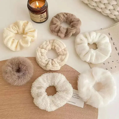 7 Pcs/Set Conjunto de Scrunchies para Mulheres, Faixa de Cabelo de Veludo Sólido para Meninas, Prendedores de Cabelo, Elásticos de Cabelo, Acessórios de Cabelo