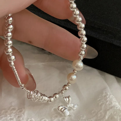 Esterlina Bracelete de Zircônia Coração Amor para Mulheres, Laço Estrelas, Corrente de Osso de Cobra, Joias de Presente