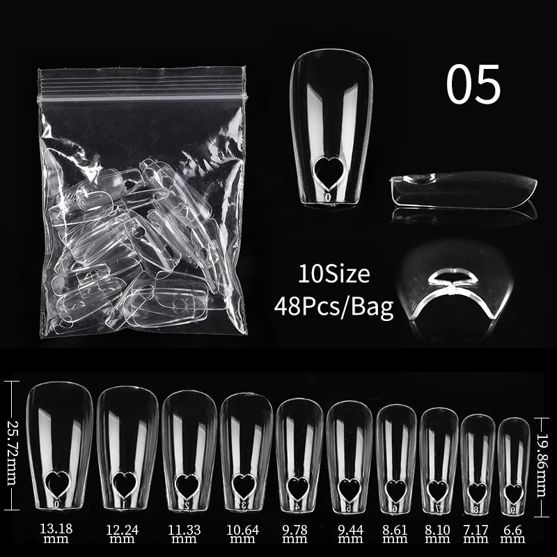Conjunto de Ferramentas para Manicure com Tips de Unhas Falsas para Extensão, Ponta Acrílica, Unhas Falsas de Gel UV, Moldes para Construção Rápida, Tips de Cobertura Completa e Escultura.