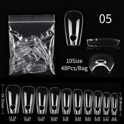 Conjunto de Ferramentas para Manicure com Tips de Unhas Falsas para Extensão, Ponta Acrílica, Unhas Falsas de Gel UV, Moldes para Construção Rápida, Tips de Cobertura Completa e Escultura.