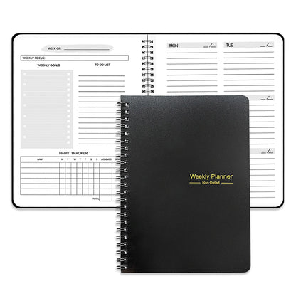 Agenda, Planejador, Caderno de Eficiência, Diário Diário Semanal Mensal para Estudantes, Escola, Escritório, Suprimentos de Papelaria.