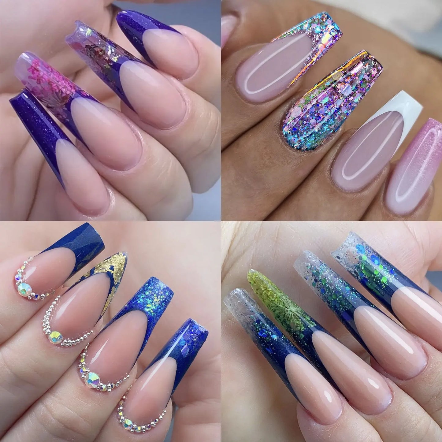 Conjunto de Ferramentas para Manicure com Tips de Unhas Falsas para Extensão, Ponta Acrílica, Unhas Falsas de Gel UV, Moldes para Construção Rápida, Tips de Cobertura Completa e Escultura.