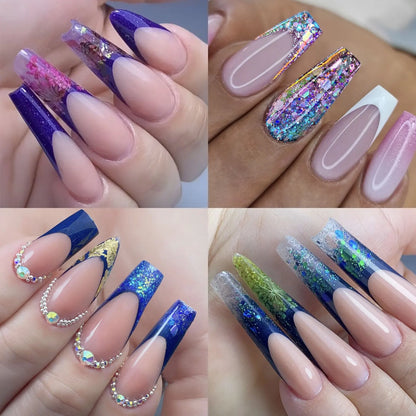 Conjunto de Ferramentas para Manicure com Tips de Unhas Falsas para Extensão, Ponta Acrílica, Unhas Falsas de Gel UV, Moldes para Construção Rápida, Tips de Cobertura Completa e Escultura.