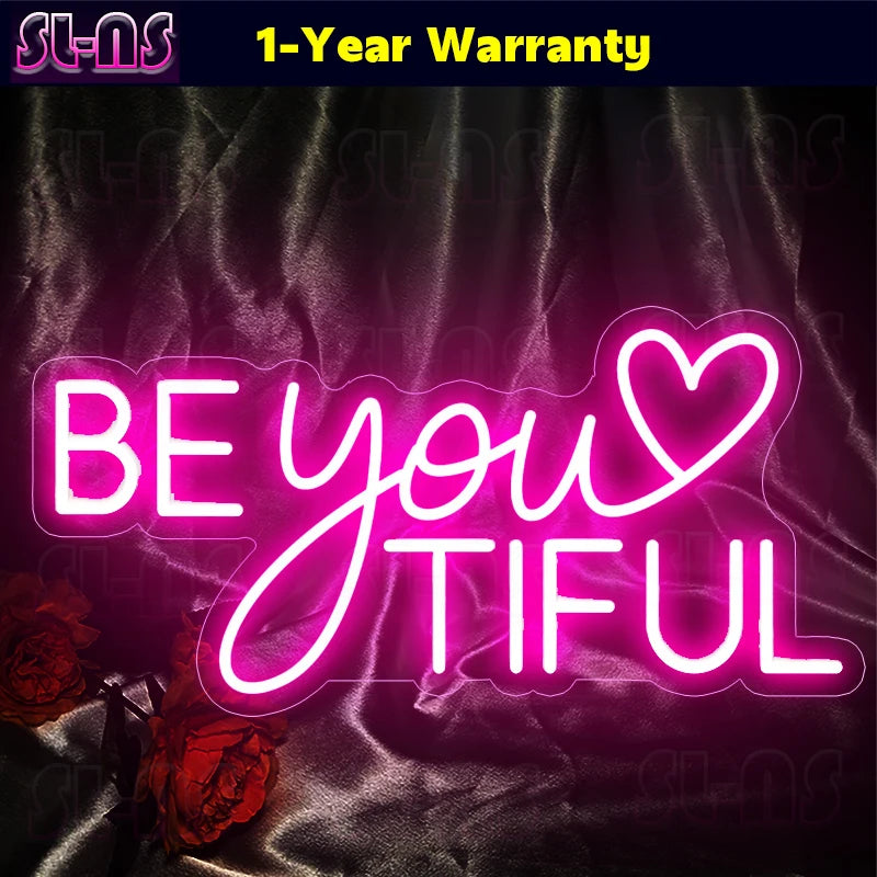 Luz Noturna LED Espelho Neon - Luz de Proposta de Casamento Decoração de Quarto Luz de Letra para Estilo Atmosférico