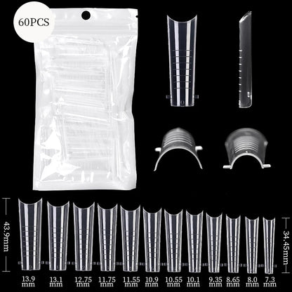 Conjunto de Ferramentas para Manicure com Tips de Unhas Falsas para Extensão, Ponta Acrílica, Unhas Falsas de Gel UV, Moldes para Construção Rápida, Tips de Cobertura Completa e Escultura.