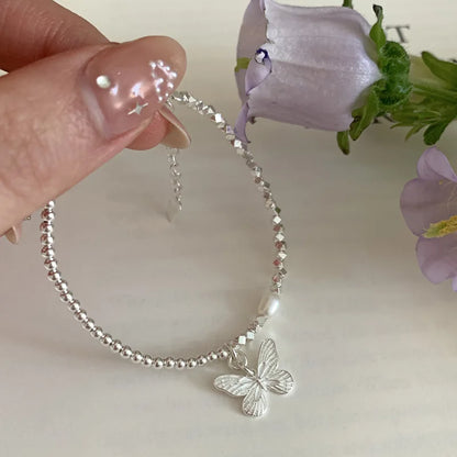Esterlina Bracelete de Zircônia Coração Amor para Mulheres, Laço Estrelas, Corrente de Osso de Cobra, Joias de Presente