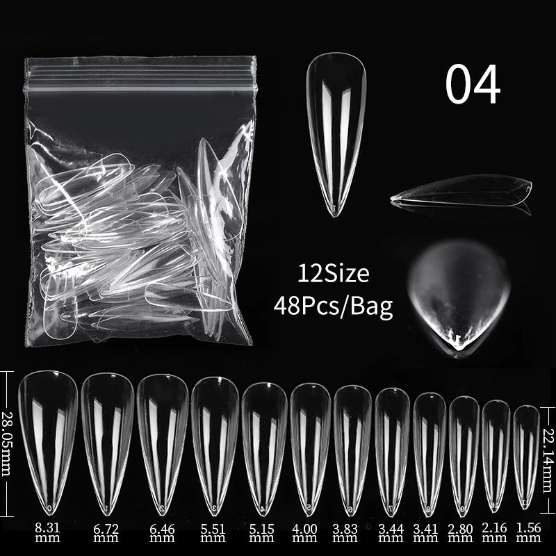 Conjunto de Ferramentas para Manicure com Tips de Unhas Falsas para Extensão, Ponta Acrílica, Unhas Falsas de Gel UV, Moldes para Construção Rápida, Tips de Cobertura Completa e Escultura.