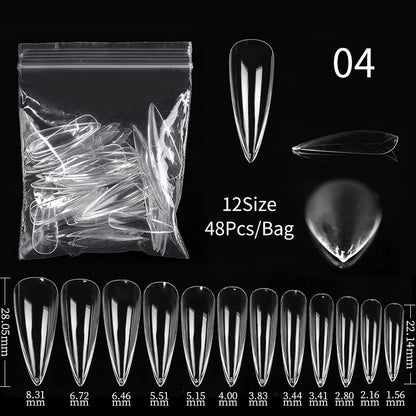 Conjunto de Ferramentas para Manicure com Tips de Unhas Falsas para Extensão, Ponta Acrílica, Unhas Falsas de Gel UV, Moldes para Construção Rápida, Tips de Cobertura Completa e Escultura.