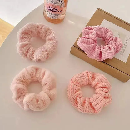 7 Pcs/Set Conjunto de Scrunchies para Mulheres, Faixa de Cabelo de Veludo Sólido para Meninas, Prendedores de Cabelo, Elásticos de Cabelo, Acessórios de Cabelo