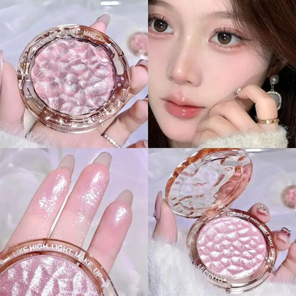 Pó Iluminador de Alta Brilho Glitter Diamante para Maquiagem Feminina, Iluminador Glitter, Cosméticos Coreanos para Rosto e Corpo