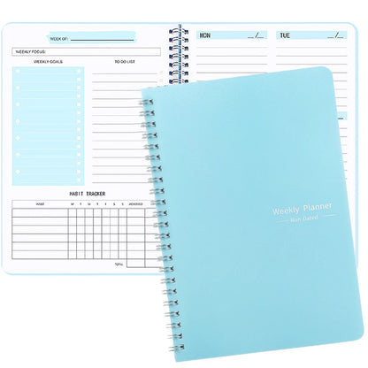 Agenda, Planejador, Caderno de Eficiência, Diário Diário Semanal Mensal para Estudantes, Escola, Escritório, Suprimentos de Papelaria.