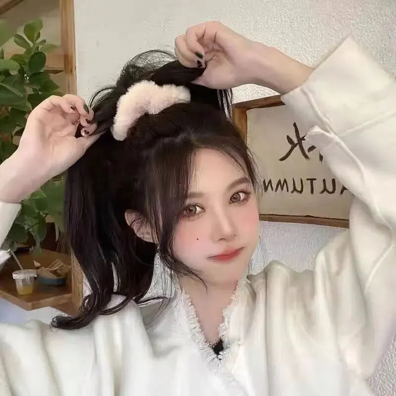 7 Pcs/Set Conjunto de Scrunchies para Mulheres, Faixa de Cabelo de Veludo Sólido para Meninas, Prendedores de Cabelo, Elásticos de Cabelo, Acessórios de Cabelo